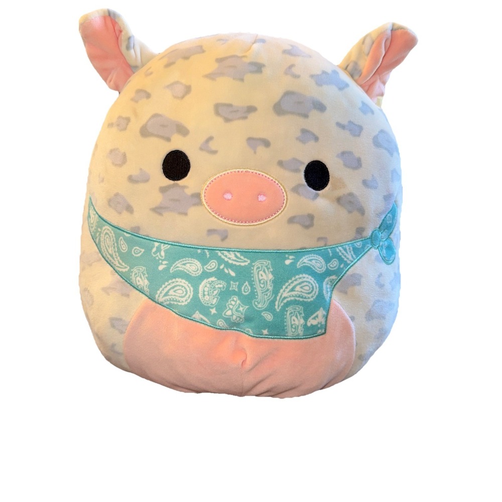 Squishmallow ROSIE Spotted Pig Bandana 12" RARE‎ Easter Barnyard Kellytoy